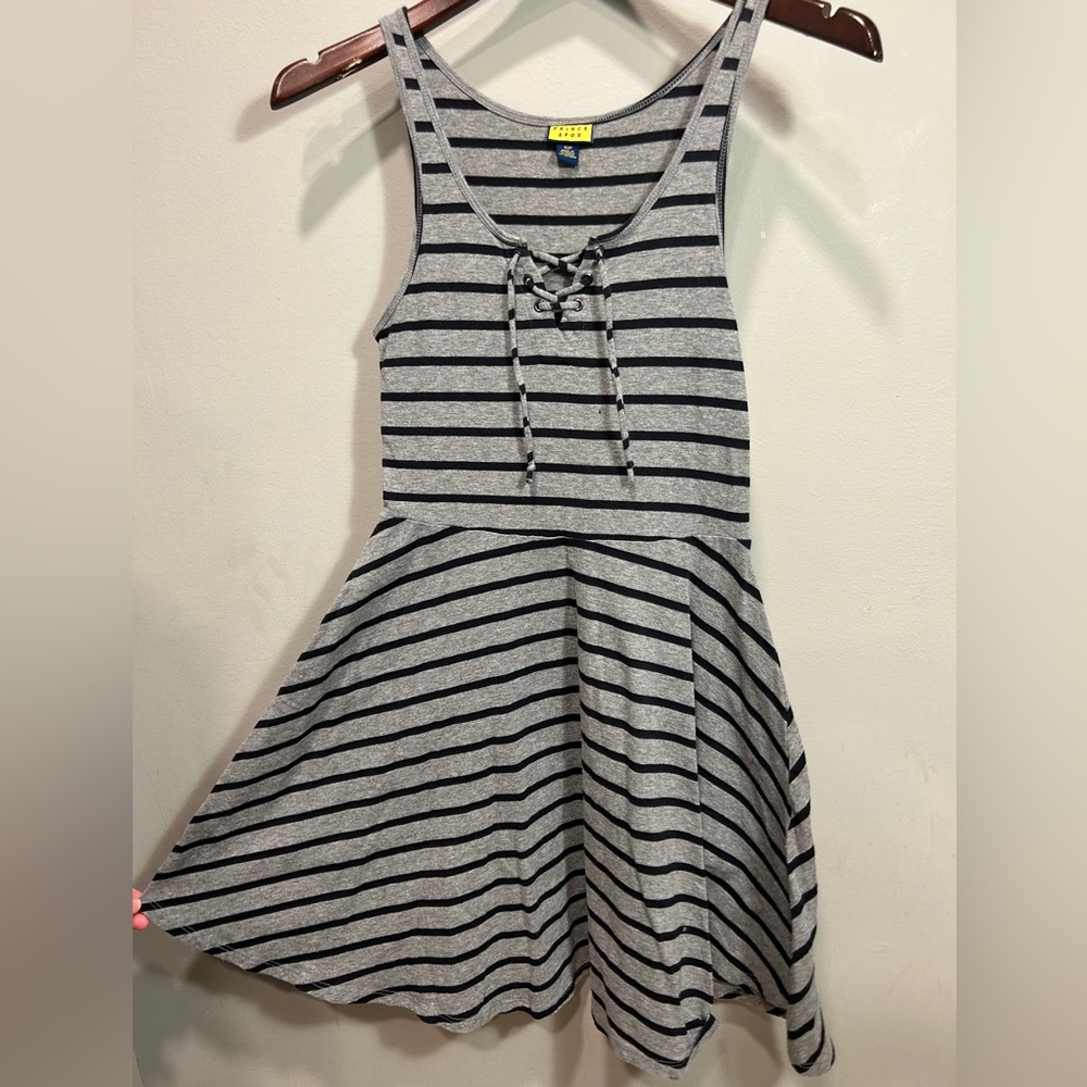 Prince and Fox size small grey striped sleeveless dress